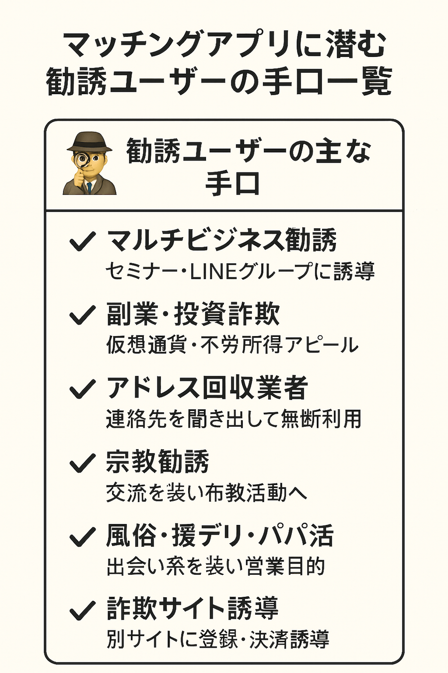 マッチングアプリに潜む勧誘ユーザーの手口
