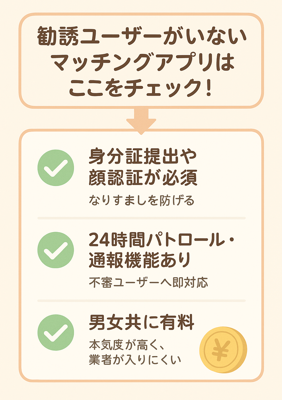 勧誘ユーザーのいないマッチングアプリ