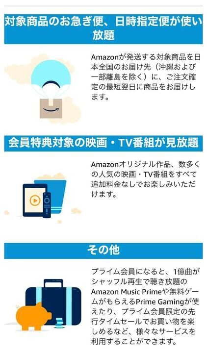 Amazonプライム特典