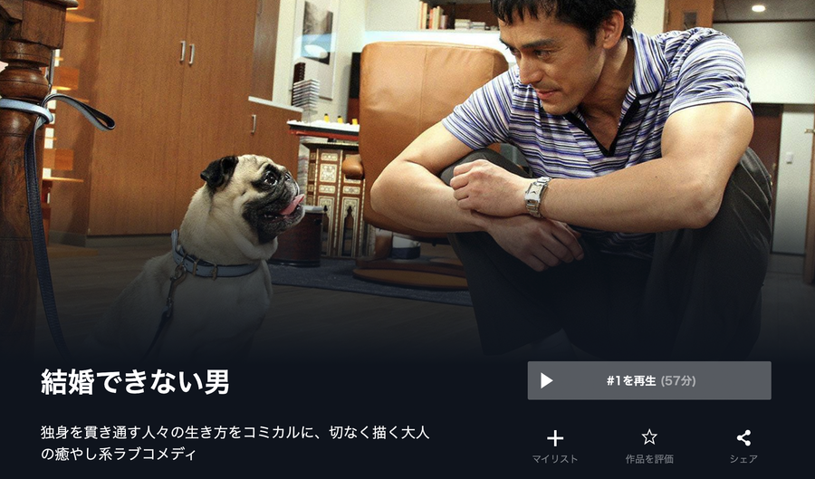 「U-NEXT」結婚できない男