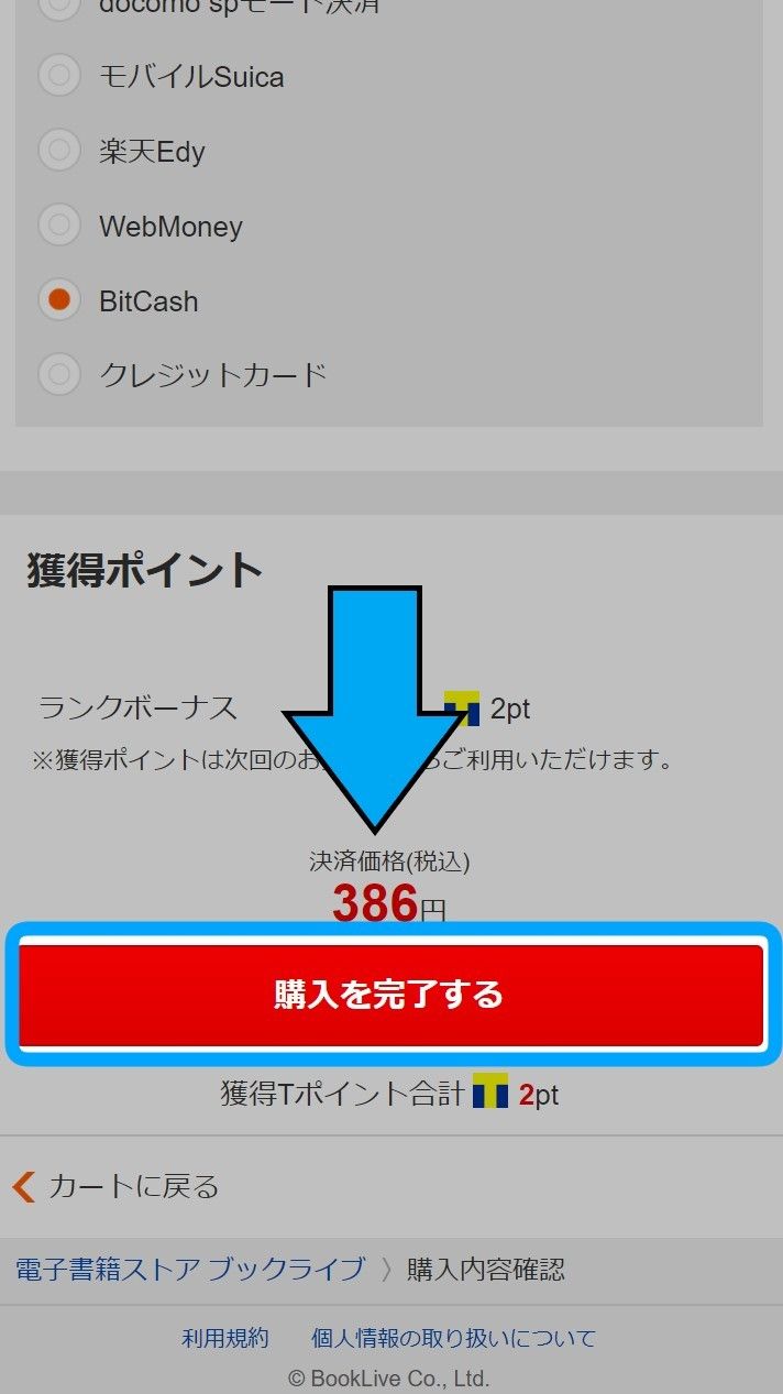 購入画面