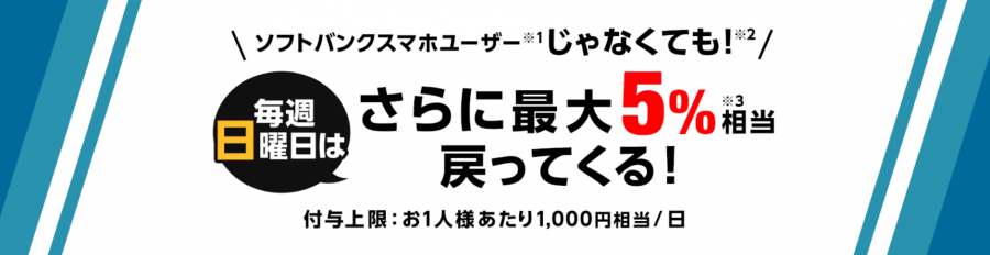 ソフトバンクユーザー以外も＋5%の画像