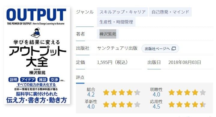 「学びを結果に変える アウトプット大全」書影