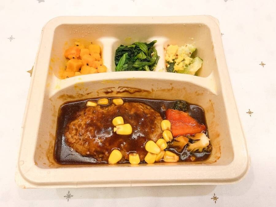 ハンバーグと彩り温野菜のデミ
