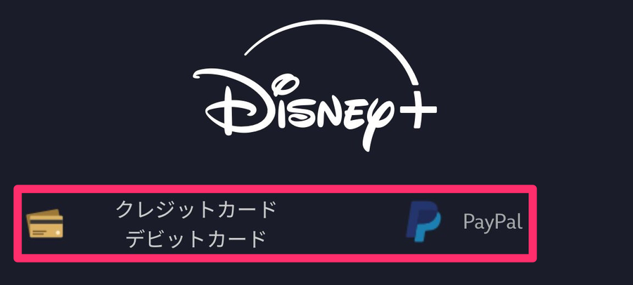 ディズニープラス公式サイトの支払い方法の画像