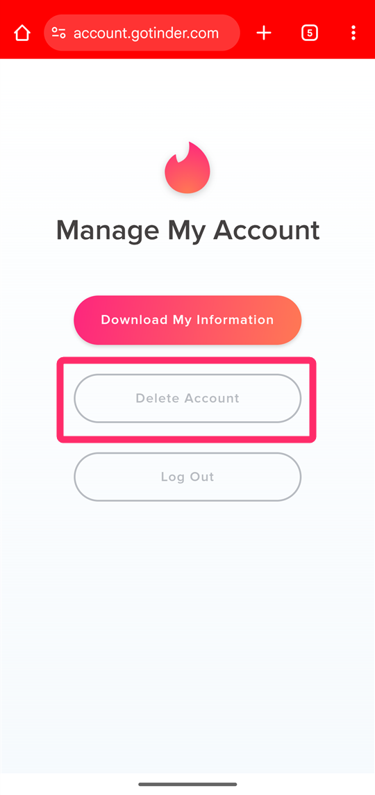 Tinder アカウント管理画面 マネージ画面