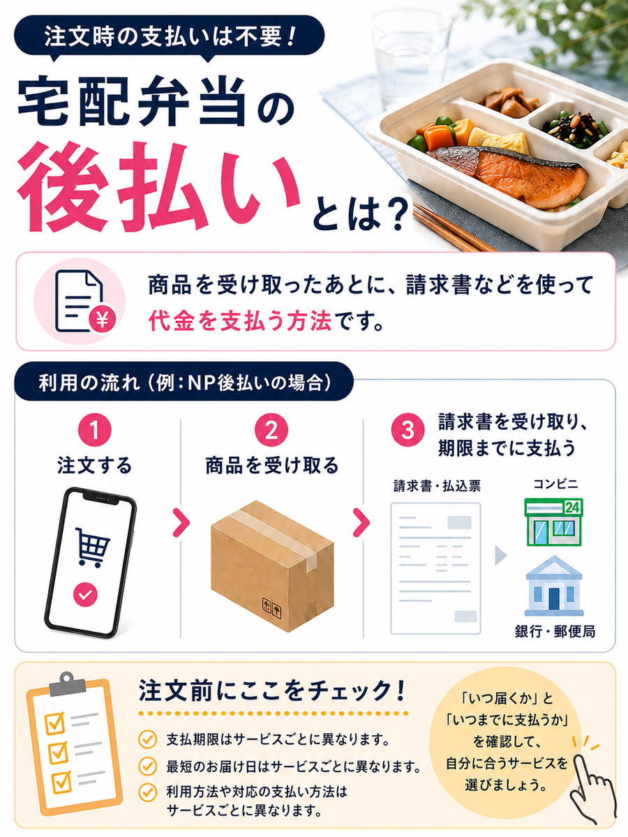 宅配弁当の後払いとは