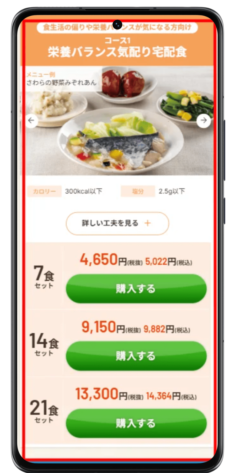 ウェルネスダイニング 注文手順 2